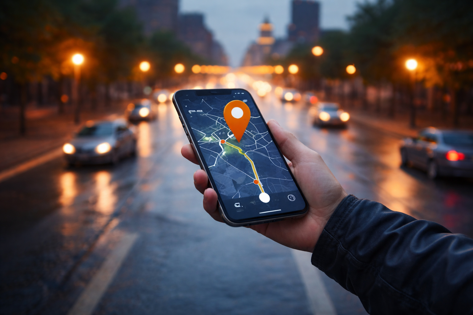 Live route tracking on a mobile phone