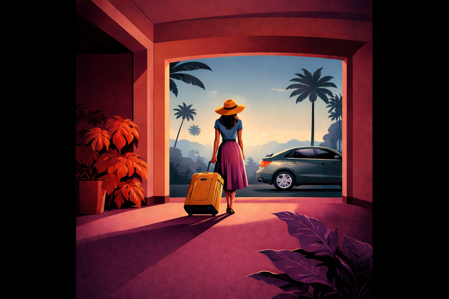 A traveller waiting for a ride
